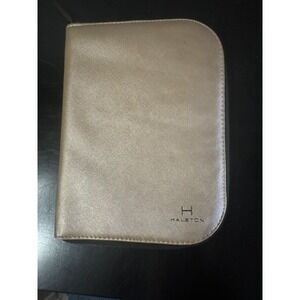 H Halston Jewelry Portfolio Travel Organized Zippered Gold 9x7